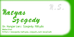 matyas szegedy business card